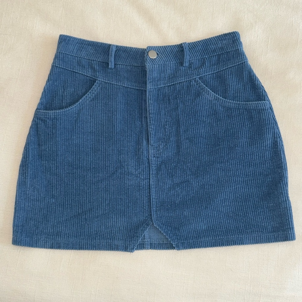 Fashion On Earth blue corduroy mini skirt small